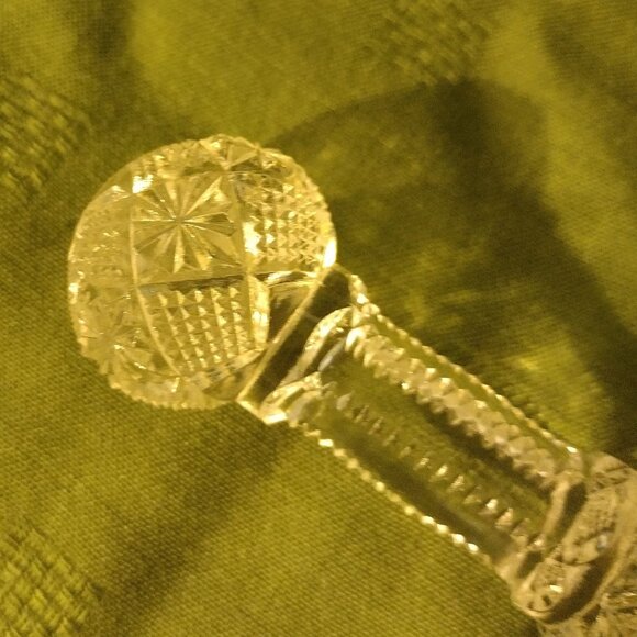 Vintage Imperial Glass Barbell-Shaped Clear Cut Crystal Knife Rest - Picture 4 of 5